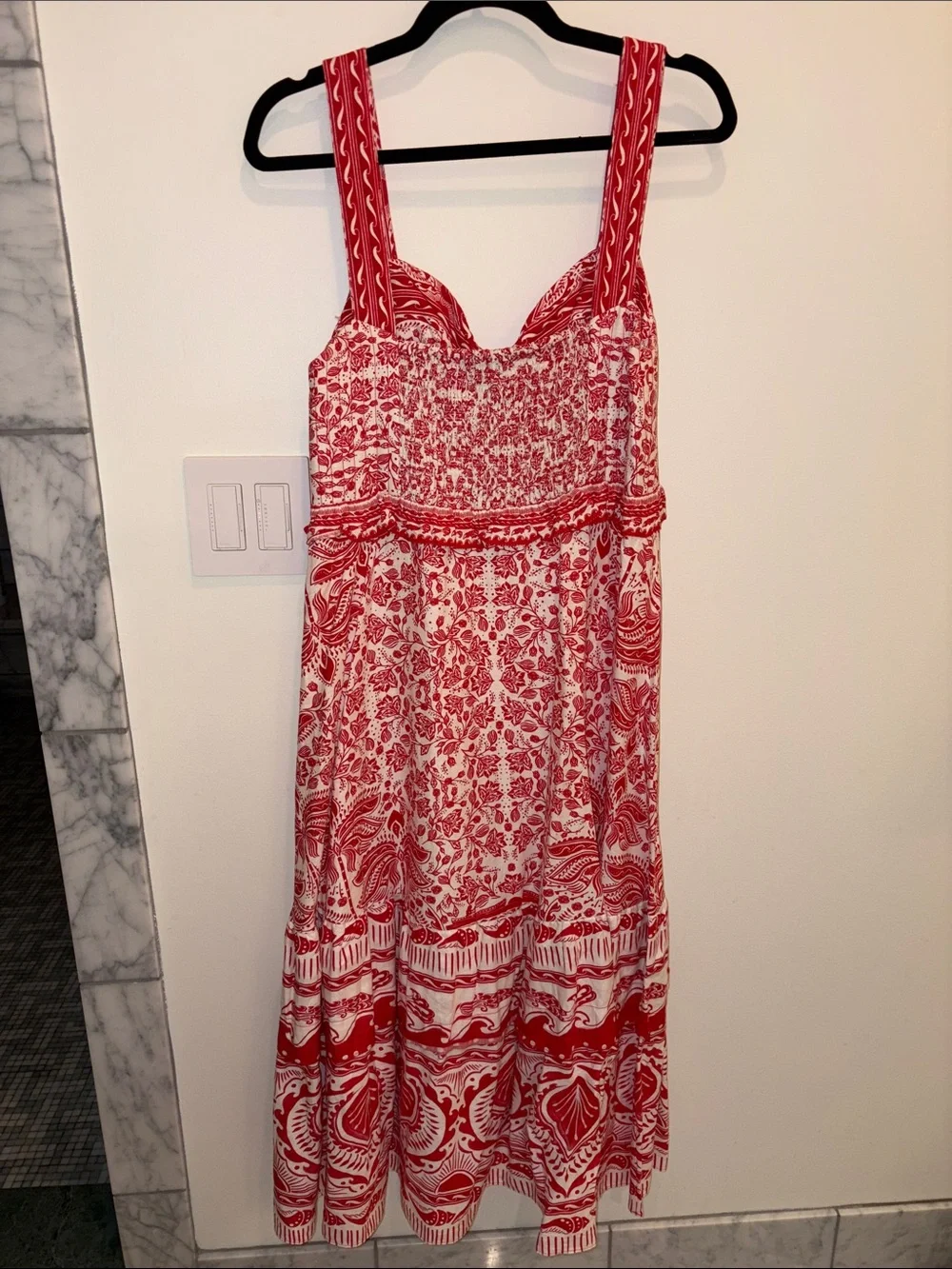 Farm Rio River Ride red midi dress - Picture 3 of 4